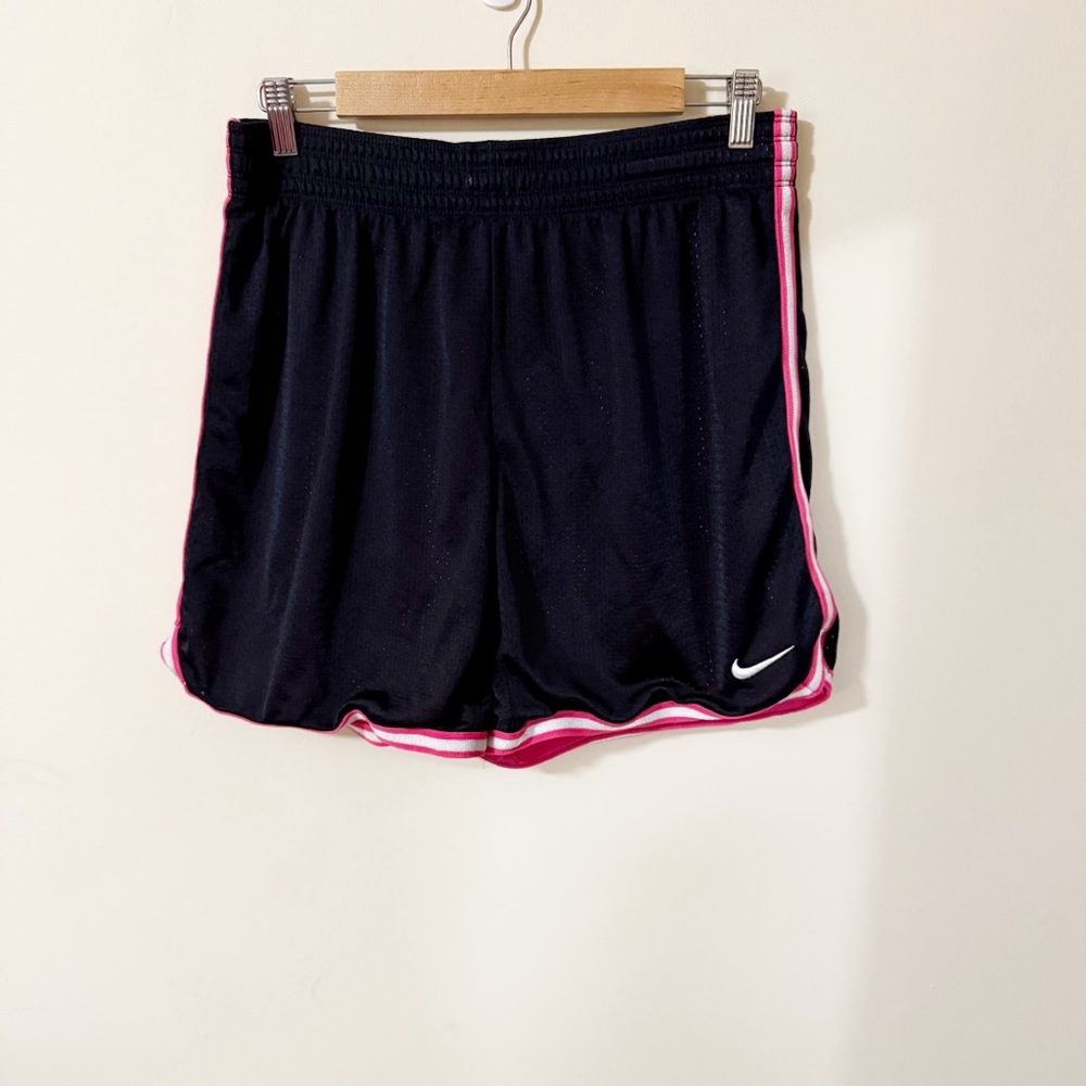 Nike Dri Fit Womens Black Pink Athletic Shorts Size Medium Activewear Basketball